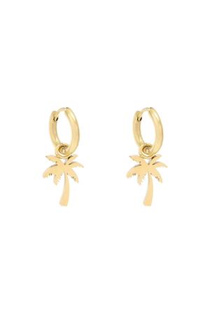 Earrings Summer Palm Oro Acero inoxidable h5 